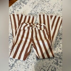 Copper & White Striped Bell Bottoms